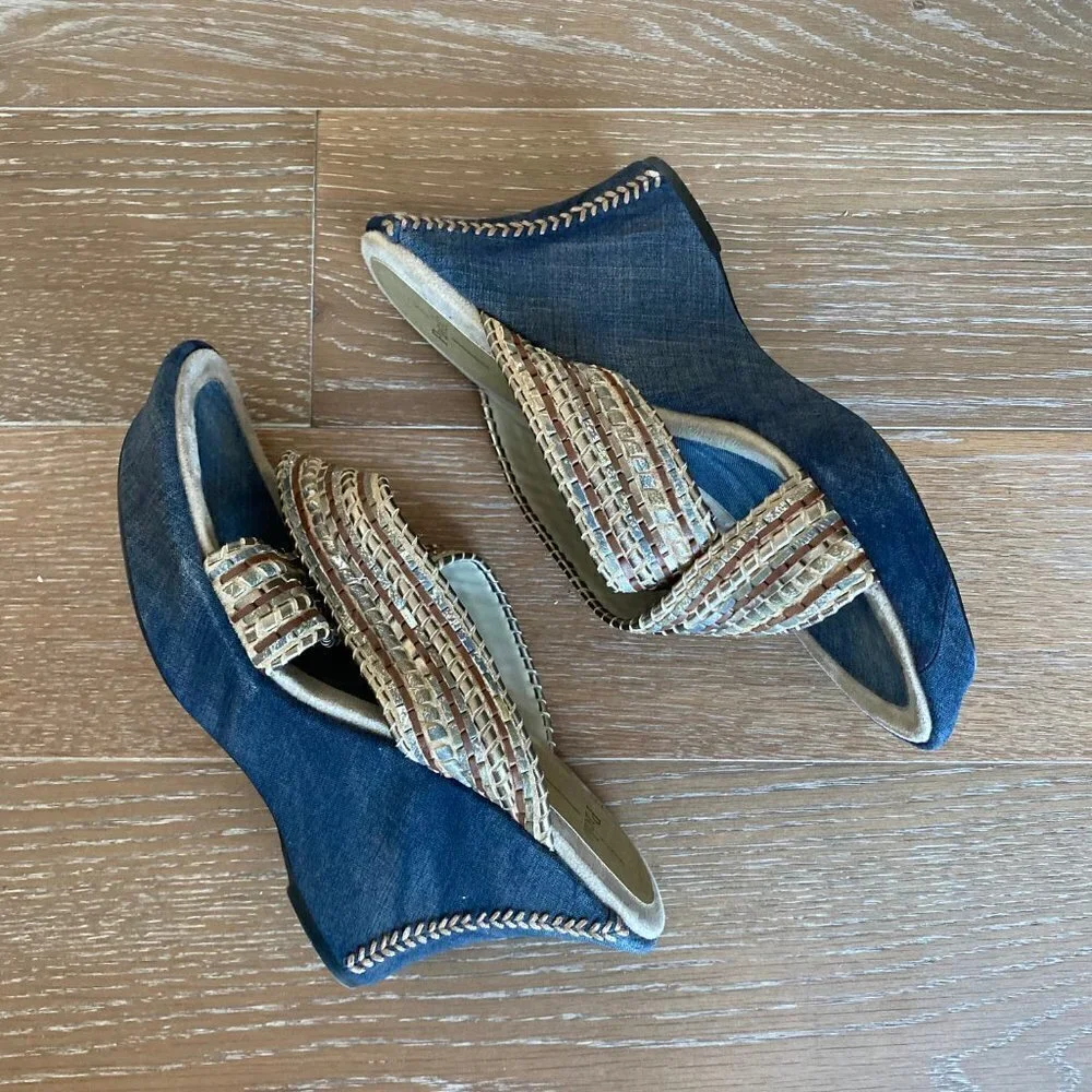 Linea Paolo Woven Wedge Denim Sandal | 9M